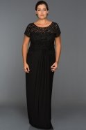 Long Black Oversized Evening Dress F7175
