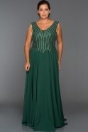 Long Emerald Green Oversized Evening Dress ABU226