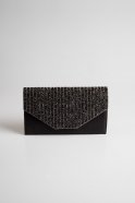 Black Striped Stone Evening Handbags V430