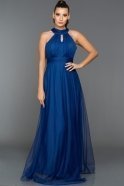 Long Sax Blue Evening Dress T3097