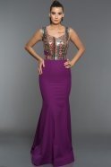 Long Purple Evening Dress C7176