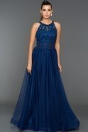 Long Sax Blue Evening Dress S4509