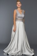 Long Silver Evening Dress ABU342