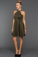 Short Olive Drab Evening Dress ES3652