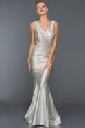 Long Silver Evening Dress ABU223