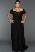 Long Black Oversized Evening Dress ABU040