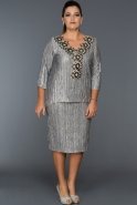 Short Grey Oversized Evening Dress BC8824