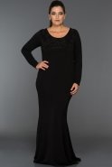Long Black Oversized Evening Dress BC8853