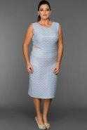 Short Blue Oversized Evening Dress C9043