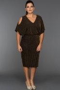 Short Black-Gold Plus Size Dress FB7290