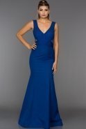 Long Sax Blue Evening Dress C7349