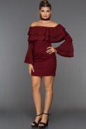 Short Burgundy Evening Dress D9226
