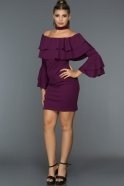 Short Purple Evening Dress D9226