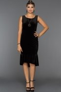 Short Black Velvet Evening Dress ABK232