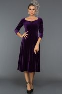 Short Purple Velvet Evening Dress AR38088