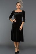 Short Black Velvet Evening Dress AR38088
