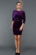 Short Purple Velvet Evening Dress AR38128