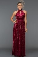 Long Plum Velvet Evening Dress BL2093