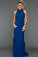 Long Sax Blue Evening Dress C7357