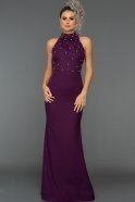 Long Violet Evening Dress C7357