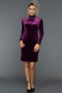 Short Purple Velvet Evening Dress DS426