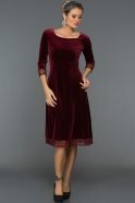 Short Burgundy Velvet Evening Dress AR38104
