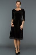 Short Black Velvet Evening Dress AR38104
