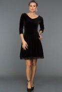 Short Black Velvet Evening Dress AR38107