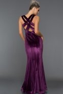 Long Purple Velvet Evening Dress ABU490