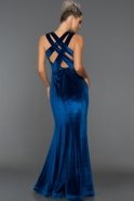 Long Sax Blue Velvet Evening Dress ABU490