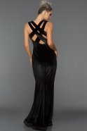 Long Black Velvet Evening Dress ABU490