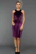 Short Purple Velvet Evening Dress ABK241