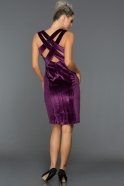Short Purple Velvet Evening Dress L8026