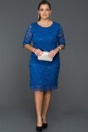 Short Sax Blue Oversized Evening Dress ABK131