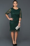 Short Emerald Green Oversized Evening Dress ABK131