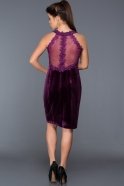 Short Purple Velvet Evening Dress GG5553
