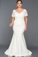 Long White Plus Size Dress ABU037
