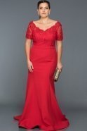Long Red Plus Size Dress ABU037