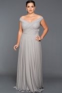 Long Grey Oversized Evening Dress ABU354
