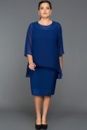 Short Sax Blue Oversized Evening Dress ABK002