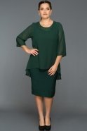 Short Emerald Green Oversized Evening Dress ABK002