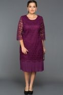 Short Purple Oversized Evening Dress EC4500