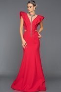 Long Red Evening Dress C7375