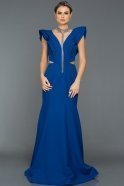 Long Sax Blue Evening Dress C7375