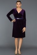 Short Purple Velvet Evening Dress AR39020