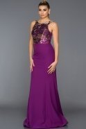 Long Purple-Gold Evening Dress C7277