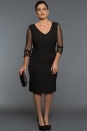 Short Black Oversized Evening Dress ABK223