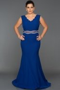 Long Sax Blue Plus Size Dress AN6047