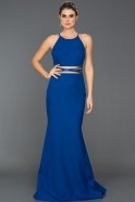 Long Sax Blue Evening Dress C7343