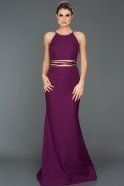 Long Violet Evening Dress C7343